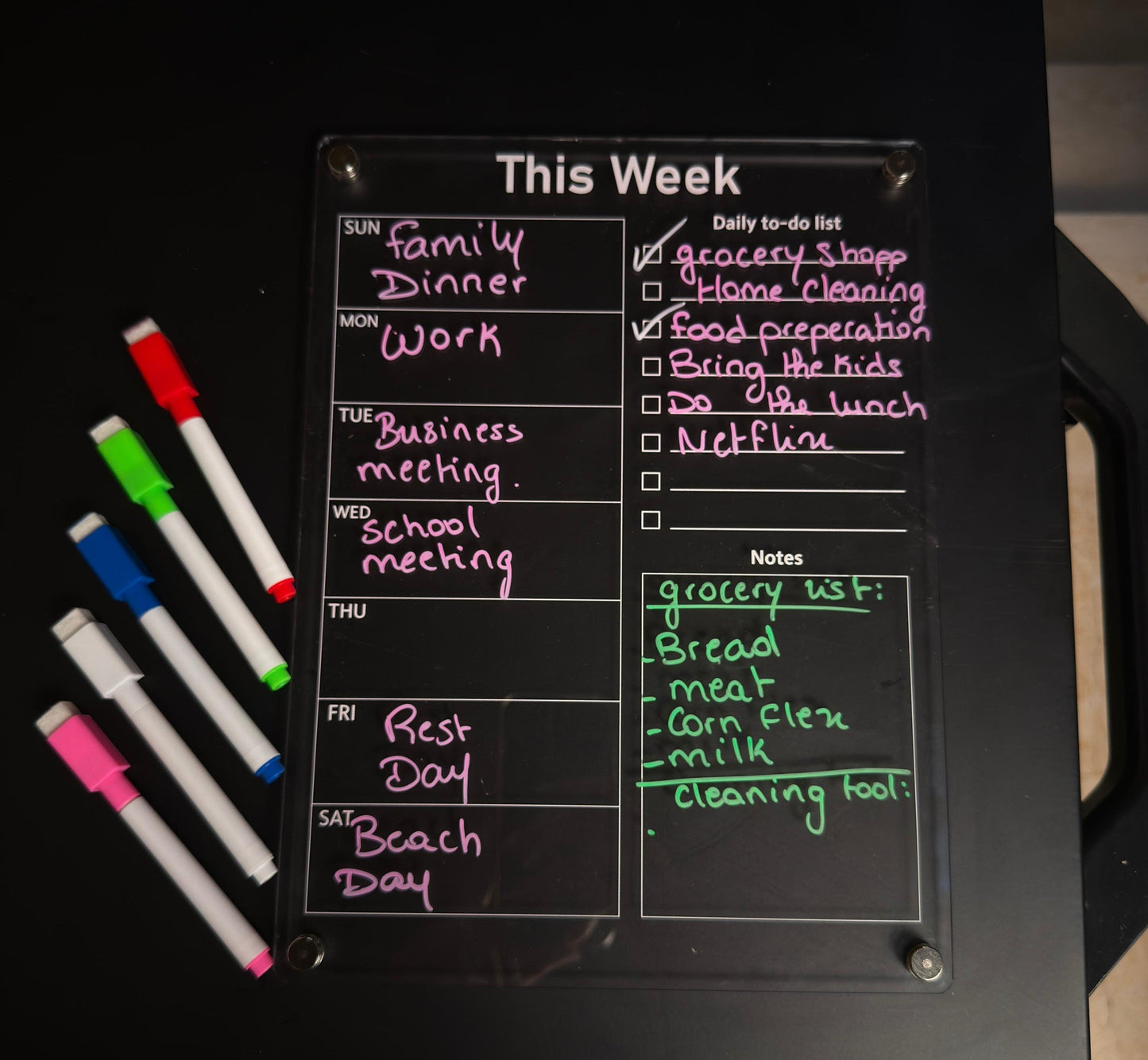 Magnatic Weekly planner